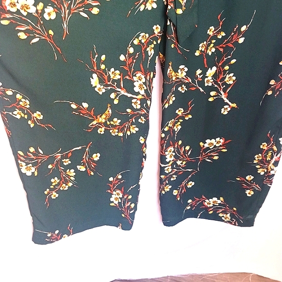 DR2 Women's Emerald Green w/ Floral Pattern Jumpsuit Sz L - Picture 3 of 11